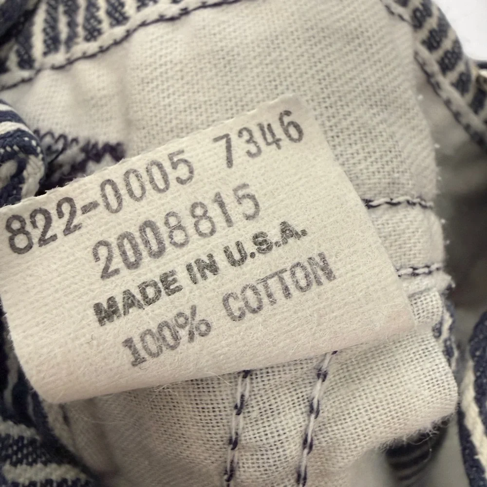 Vtg Baby‎ B'Gosh OshKosh Railroad Stripe Demin Vestbak Overalls Size 18 Months